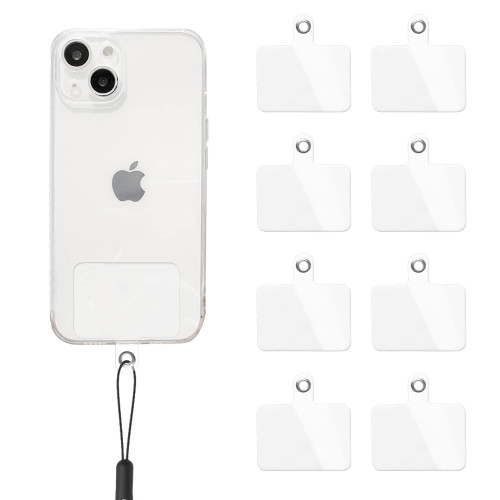 SHERY 8 Pack Phone Tether Tab Phone Lanyard Replacement Part Phone Case Lanyard With Metal Ring Lanyard Patch Compatible Clear