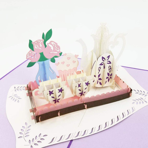 POP CARD EXPRESS Tea Party Pop Up Card, 3D Pop Up Greeting Card - Birthday, Party, Celebration for son, daughter, girl, boy, husband, wife (Tea Party Pop Up Card) POP CARD EXPRESS Tea Party Pop Up Card, 3D Pop Up Greeting Card - Birthday, Party, Celebration for son, daughter, girl, boy, husband, wife (Tea Party Pop Up Card)