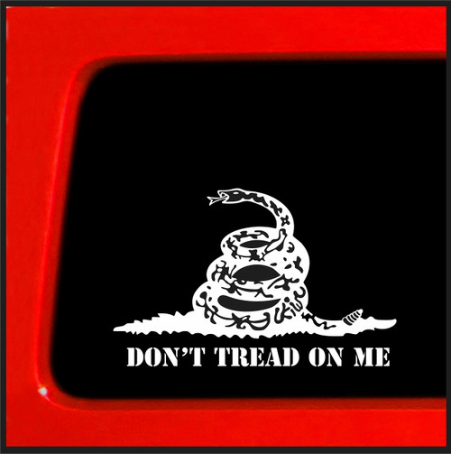 Sticker Connection | Don't Tread on Me | Bumper Sticker Vinyl Decal for Car, Truck, Window, Laptop | 3.7"x6" (White)