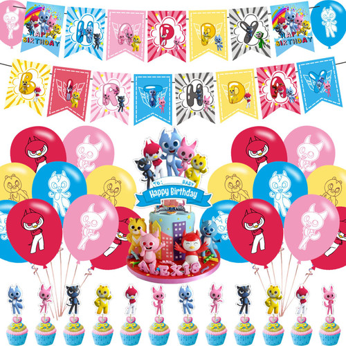 Miniforce Party Decorations,Birthday Party Supplies Includes Banner - Cake Topper - 12 Cupcake Toppers - 20 Balloons