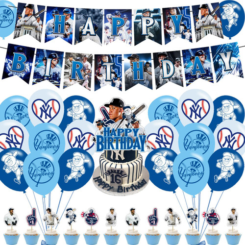 ??????? Party Decorations,Baseball Birthday Party Supplies Includes Banner - Cake Topper - 12 Cupcake Toppers - 18 Balloons ??????? Party Decorations,Baseball Birthday Party Supplies Includes Banner - Cake Topper - 12 Cupcake Toppers - 18 Balloons