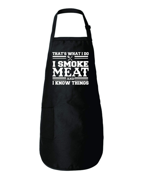 Freedomtees That's What I Do I Smoke Meat And I Know Things Funny BBQ Apron Smoking Meat Father's Day Dad Gift