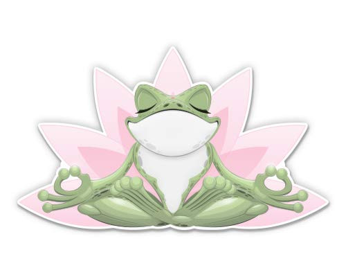 Cute Frog Meditating Yoga Om Zen - 3" Vinyl Sticker - for Car Laptop Water Bottle Phone - Waterproof Decal Cute Frog Meditating Yoga Om Zen - 3" Vinyl Sticker - for Car Laptop Water Bottle Phone - Waterproof Decal