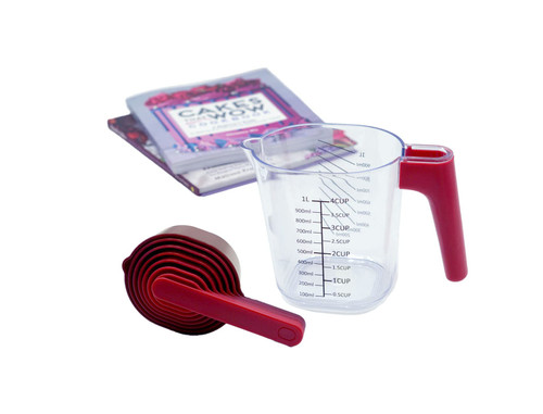 Measuring Cup and Spoons Set of 9-pieces Stackable for Liquid and Dry IngredientsTransparent Plastic Measuring Cups And Spoons Kitchen Cooking Baking Stackable Measurement BPA Free Dishwasher Safe