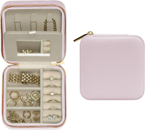 Jewelry Boxes For Women Travel Jewelry Case, Jewelry Travel Organizer | Small Jewelry Box for Women, Jewelry Travel Case | Earring Organizer with Mirror Small Portable (Pink) Jewelry Boxes For Women Travel Jewelry Case, Jewelry Travel Organizer | Small Jewelry Box for Women, Jewelry Travel Case | Earring Organizer with Mirror Small Portable (Pink)