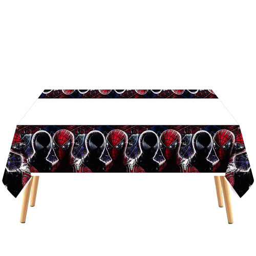 MZHICH Spider Supper Hero Birthday Party Supplies Tablecloth Pack Plastic Table Covers for Kids Spider Supper Hero Theme Birthday Party Decorations 70x42.9 inch 2pcs
