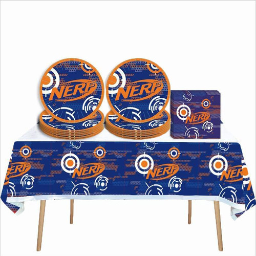 41 pcs Nerf Birthday Party Supplies 20 Plates + 20 Napkins + 1 Tablecover Birthday Party Themed Party Supplies Set 41 pcs Nerf Birthday Party Supplies 20 Plates + 20 Napkins + 1 Tablecover Birthday Party Themed Party Supplies Set