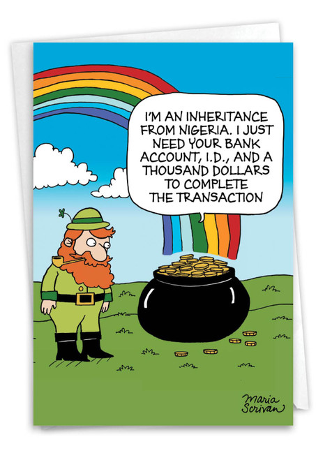 NobleWorks Scam Pot O Gold - St. Patrick's Day Greeting Card with Envelope (4.63 x 6.75 Inch) - C1642SPG NobleWorks Scam Pot O Gold - St. Patrick's Day Greeting Card with Envelope (4.63 x 6.75 Inch) - C1642SPG