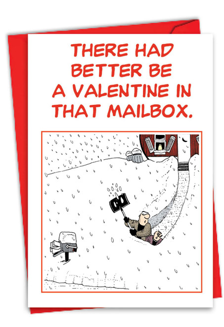 2230 Valentine in the Mailbox Unique Humor Valentine's Day Greeting Card with Envelope