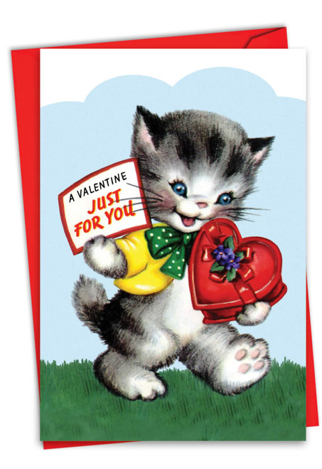NobleWorks - Valentine's Day Greeting Card with Envelope (4.63 x 6.75 Inch) - Vintage Kids C8987JVDG NobleWorks - Valentine's Day Greeting Card with Envelope (4.63 x 6.75 Inch) - Vintage Kids C8987JVDG