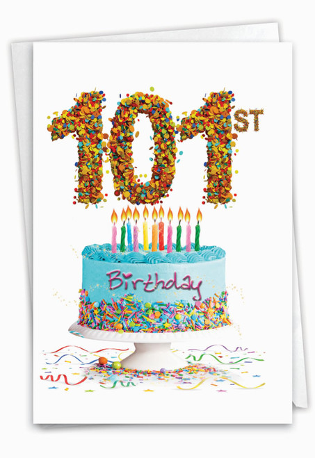 NobleWorks - Milestone Birthday Greeting Card with Envelope (4.63 x 6.75 Inch) - Big Day 101 C2764MBG