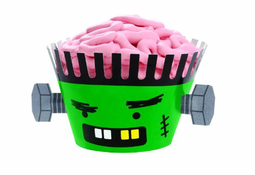 Wilton 415-0512 Halloween Frankenstein Cupcake Wraps, 12 Count