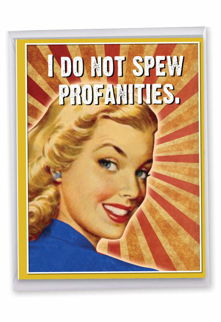 NobleWorks, Spew Profanities - Humorous Birthday Greeting Card Greeting Card (8.5 x 11 Inch) - J3229BDG