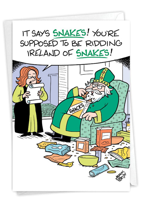 NobleWorks Hysterical St. Patrick's Day Greeting Card with 5 x 7 Inch Envelope (1 Card) Irish Snakes C10445SPG NobleWorks Hysterical St. Patrick's Day Greeting Card with 5 x 7 Inch Envelope (1 Card) Irish Snakes C10445SPG