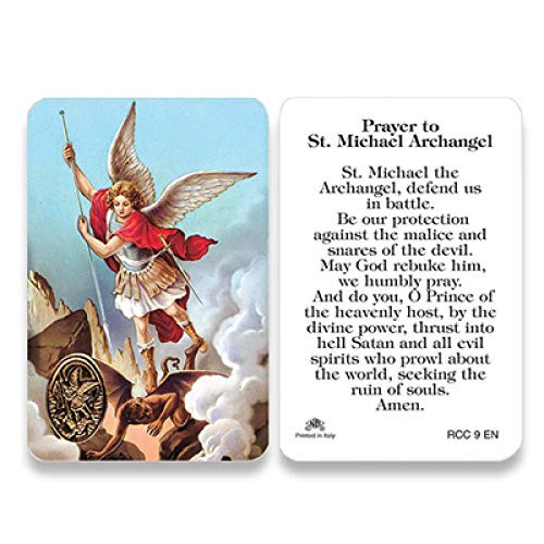 San Francis Imports Catholic prayer Cards of Various Saints and Angels (St. Michael the Archangel)