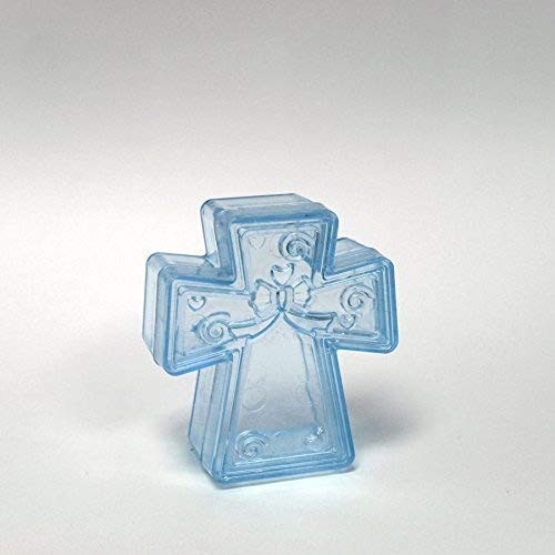 Blue Cross Shaped Favor Box and Rosary Box - Set of 12 Boxes