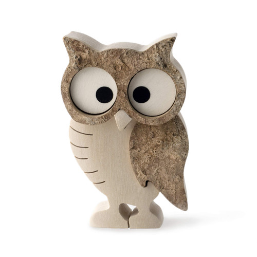 Forest Decor Wooden Owl Figurines Home Decorations - Decorative Rustic Owl Statue for Living Room - Wood Animal Figurine Night Owl Tabletop Ornaments - Hand Carved Gift for Owls Lovers - Small