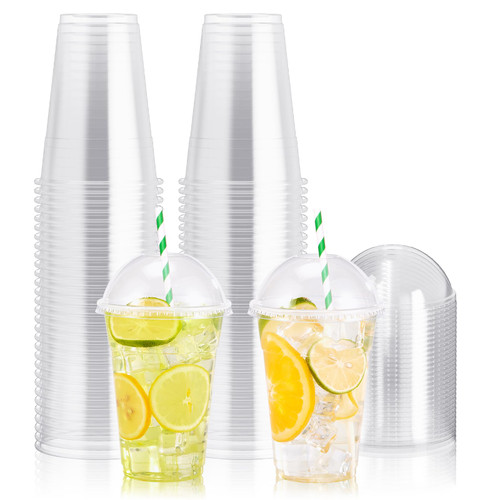100 PACK 16 oz Clear Plastic Cups with Dome Lids, Disposable Dessert Cups, Parfait cups for Ice Cream, Iced Cold Coffee Drinks, Cupcake, Fruit Cups for Party 100 PACK 16 oz Clear Plastic Cups with Dome Lids, Disposable Dessert Cups, Parfait cups for Ice Cream, Iced Cold Coffee Drinks, Cupcake, Fruit Cups for Party