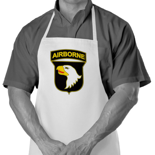 ExpressItBest Cooking/Grilling Apron with US Army 101st Airborne Division, combat service ID badge - Durable Spun Polyesther - Softer than cotton
