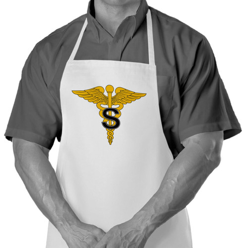 ExpressItBest Cooking/Grilling Apron with US Army Medical Specialist Corps, branch insignia - Durable Spun Polyesther - Softer than cotton ExpressItBest Cooking/Grilling Apron with US Army Medical Specialist Corps, branch insignia - Durable Spun Polyesther - Softer than cotton