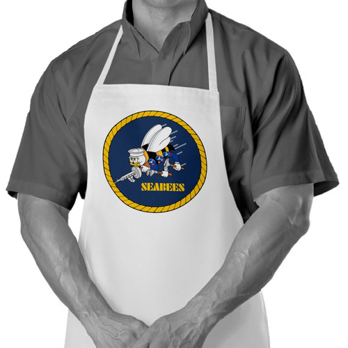 ExpressItBest Cooking/Grilling Apron with US Naval Construction Force (CBs, SeaBees) - Durable Spun Polyesther - Softer than cotton