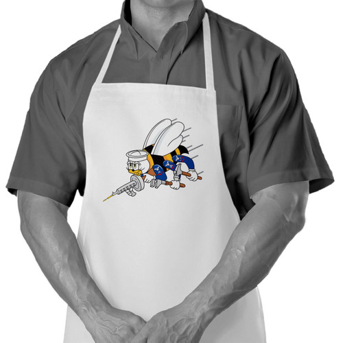 ExpressItBest Cooking/Grilling Apron with US Naval Construction Force (CBs, SeaBees), logo - Durable Spun Polyesther - Softer than cotton