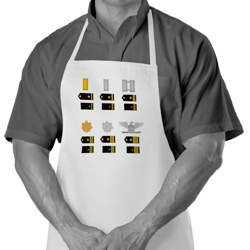 ExpressItBest Cooking/Grilling Apron with US Navy, officer rank insignia (ensign to captain) - Durable Spun Polyesther - Softer than cotton