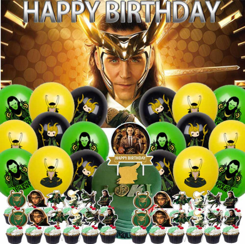 The Loki Party Supplies Decorations Birthday Cake Topper Banner Decor Backdrop Balloons The Loki Party Supplies Decorations Birthday Cake Topper Banner Decor Backdrop Balloons