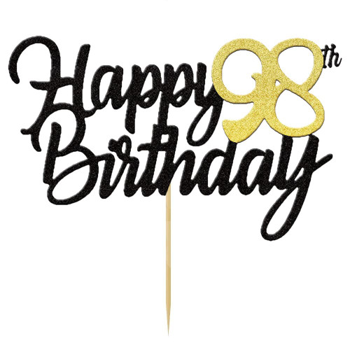 Happy 98th Birthday Cake Toppers Glitter 98th Anniversary Cake Topper 98 Years Loved Bday Decorations 98 Gold Birthday Cake Decorations Ninety-eight Party Supplies for Women Men(Black Gold) Happy 98th Birthday Cake Toppers Glitter 98th Anniversary Cake Topper 98 Years Loved Bday Decorations 98 Gold Birthday Cake Decorations Ninety-eight Party Supplies for Women Men(Black Gold)