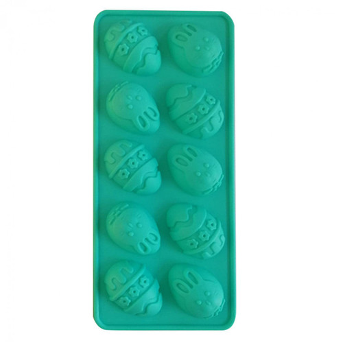 Zpervoba Easter Eggs Silicone Molds for Chocolate, Cake, Candy and Ice Cube, Easter Bunny Mold DIY Muffin Baking Mold 3D Silicone Chocolate Molds 10 Holes Cake Decorating Moulds