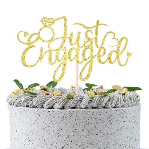 WRACKKIAR Just Engaged Cake Topper-We're Engaged Cake Toppers-Engagement Celebration Decorations