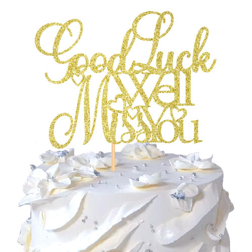 WRACKKIAR Good Luck We'll Miss You Cake Topper-Graduation Party-Farewell Party-Retirement Supplies