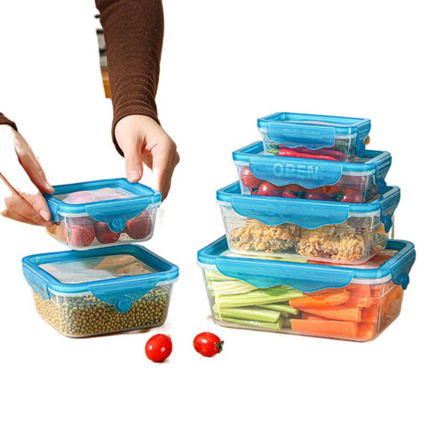SAXTZDS Fresh-Keeping Box Transparent Sealed Box Household Kitchen Refrigerator Storage Box Soft Cover Portable Fruit Box