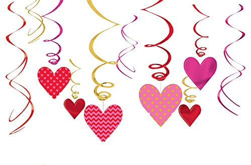 Amscan 670512 Value Pack Swirl Decoration, Multi Sizes, Multicolor