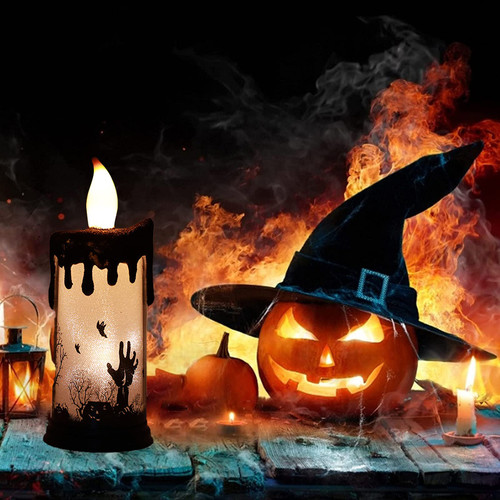 LOVETRTY LED Candles Flameless Battery Tealights Pumpkin Candles Bulk Fake Candles for Halloween Christmas Party Decorations