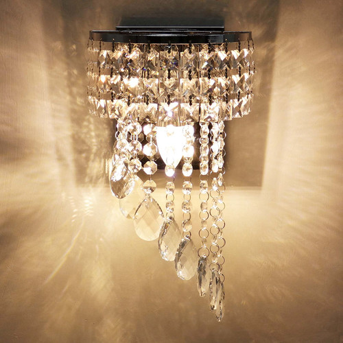 Kawell K9 Crystal Wall Light Fixtures Indoor Modern Wall Sconce Light Crystal Wall Lamp Chrome Finish Stainless Steel E12 Lamp Base for Living Room Bedroom Corridor Girl Room Hallway Stairs Kawell K9 Crystal Wall Light Fixtures Indoor Modern Wall Sconce Light Crystal Wall Lamp Chrome Finish Stainless Steel E12 Lamp Base for Living Room Bedroom Corridor Girl Room Hallway Stairs