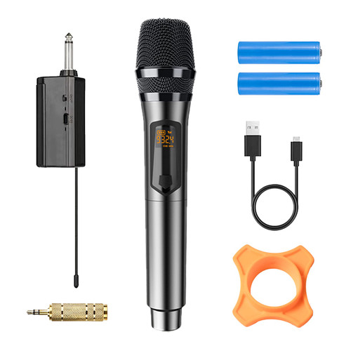 Wireless Microphone,Karaoke Microphone,160 ft Range Cordless Microphone, UHF Handheld Dynamic Mic Karaoke System with Microphone and Receiver for Karaoke, Singing, Tiktok, DJ, Speech, Wedding, Party