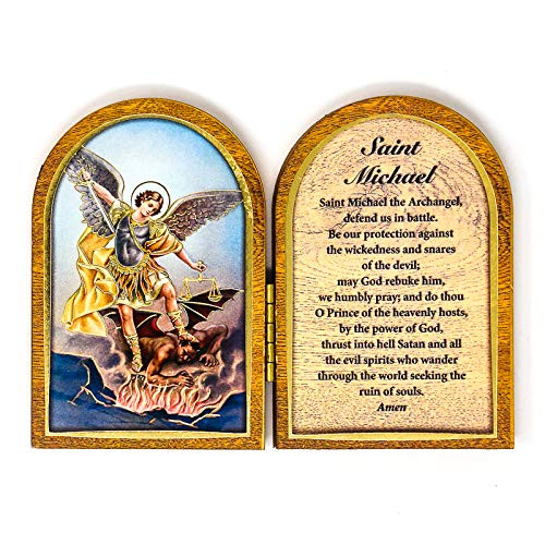 Saint Michael Plaque with Prayer & Lourdes Prayer Card Saint Michael Plaque with Prayer & Lourdes Prayer Card
