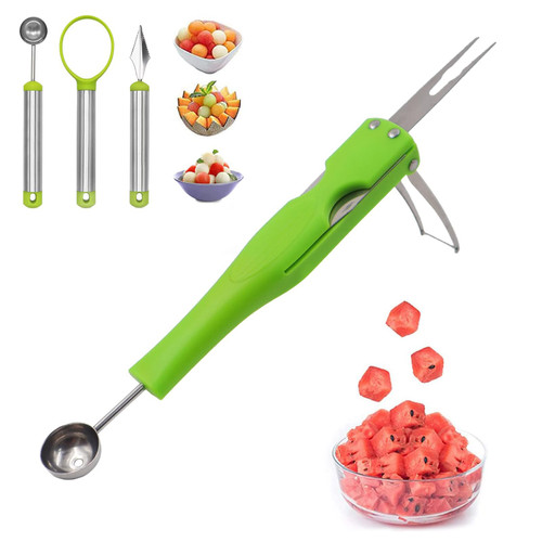 JAYVAR Watermelon Slicer Cutter Knife with Melon Baller Scoop Set?Fruit Scooper Seed Remover Watermelon Knife for Ice Cream Melon?Dig Pulp Separator Fruit Slice JAYVAR Watermelon Slicer Cutter Knife with Melon Baller Scoop Set?Fruit Scooper Seed Remover Watermelon Knife for Ice Cream Melon?Dig Pulp Separator Fruit Slice