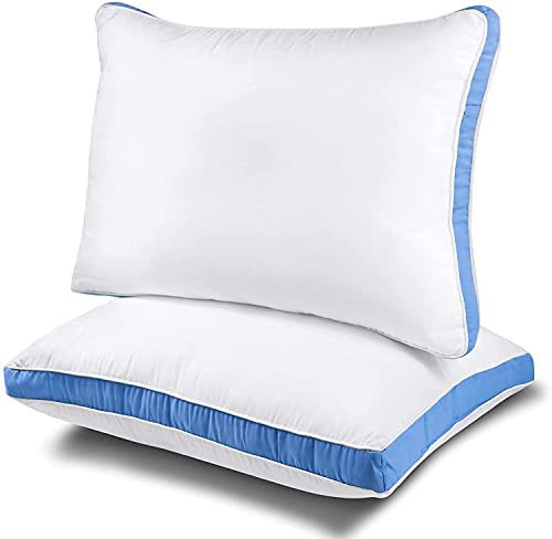 Pillows for Side Sleepers Cooling Firm Pillows King Size Set of 2, Hotel Quality Down Alternative Bed Pillow for Sleeping, Supportive & Breathable Gusseted Cotton Pillow 2 Pack (18x36) (King)