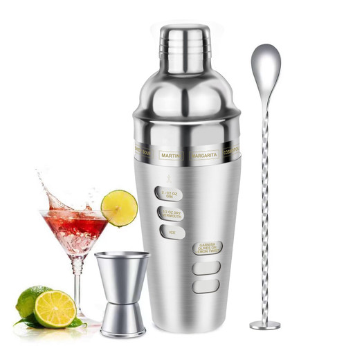 Cocktail Shaker Martini Shaker Set with Recipe, 24 oz Martini Shaker Drink Shaker Drink Mixer Stainless Steel Cocktail Shaker Set Bartender Kit Cocktail Shaker Martini Shaker Set with Recipe, 24 oz Martini Shaker Drink Shaker Drink Mixer Stainless Steel Cocktail Shaker Set Bartender Kit