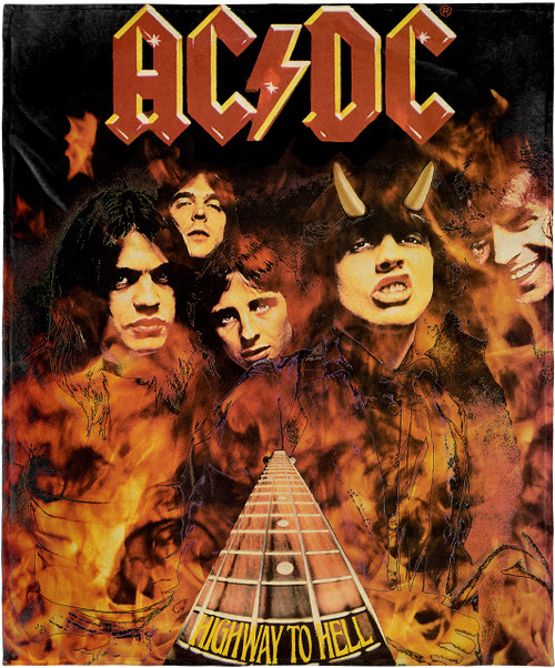 INTIMO AC/DC Highway to Hell Blanket Music Album Cover Soft and Cuddly Plush Fleece Throw Blanket 48" x 60" (122cm x152cm)