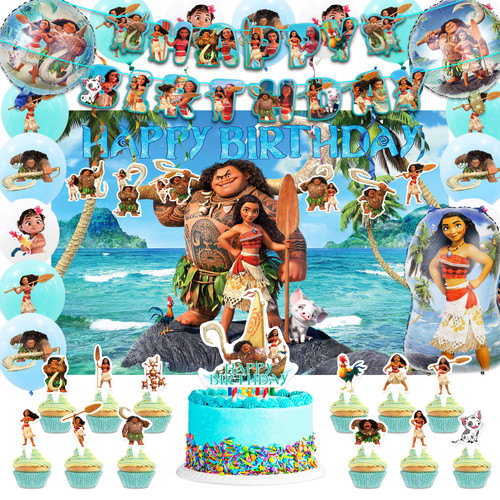 Moana Birthday Party Supplies - Moana Party Decorations include Banner Backdrop Ballons Cake Cupcake Toppers Haning Swirls, Moana Party Supplies Moana Birthday Party Supplies - Moana Party Decorations include Banner Backdrop Ballons Cake Cupcake Toppers Haning Swirls, Moana Party Supplies
