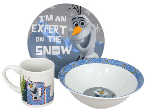 Disney Frozen Snow Expert Dinnerware Set, Olaf, 3-Piece Disney Frozen Snow Expert Dinnerware Set, Olaf, 3-Piece