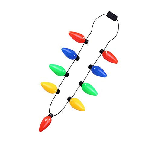 LED Light up Christmas Bulb Necklace Party Favors Ugly Xmas Party (1 Pack)