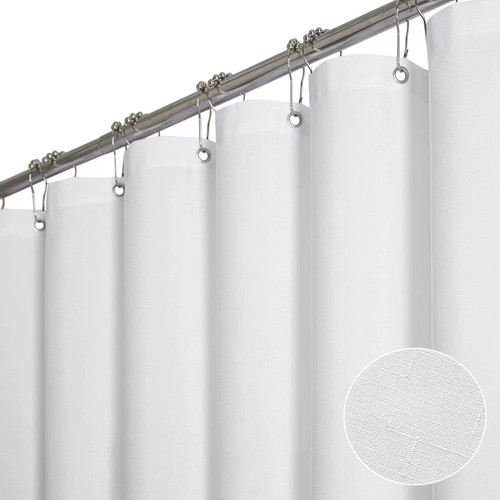 BTTN White Fabric Shower Curtain - Linen Textured Heavy Duty Waterproof Cloth Shower Curtain Set with 12 Plastic Hooks, Hotel Luxury Weighted Polyester Decorative Bath Curtains for Bathroom - 72"x72" BTTN White Fabric Shower Curtain - Linen Textured Heavy Duty Waterproof Cloth Shower Curtain Set with 12 Plastic Hooks, Hotel Luxury Weighted Polyester Decorative Bath Curtains for Bathroom - 72"x72"