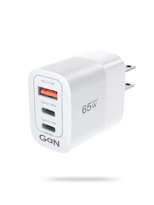 USB C Charger 65W, Fast Mini Gan Charger PPS 3-Port Type C Fast Compact Wall Charger for MacBook Pro/Air, iPad Pro, Galaxy S20, Dell XPS 13, Note 20/10+, iPhone 14/13/Pro, Steam Deck, and More