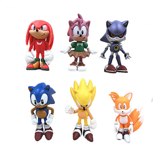 Sonic cake toppers figures Characters set of 6 Action Figure Toys Premium Sonic Cake Toppers Sonic cake decorations