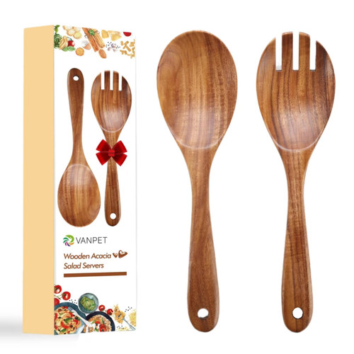 Salad Tongs, Wood Acacia Salad Servers, Salad Tongs for Serving, Salad Serving Utensils Set, A Perfect Gift for Any Occasion