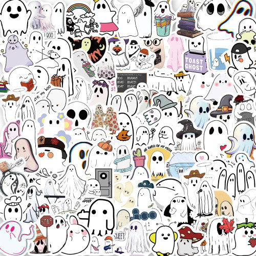 100PCS Funny Ghost Stickers,Halloween Stickers,Vinyl Waterproof Stickers for Water Bottles,Laptop,Computer,Car,Luggage,Cup, Phone,Cute Ghost
